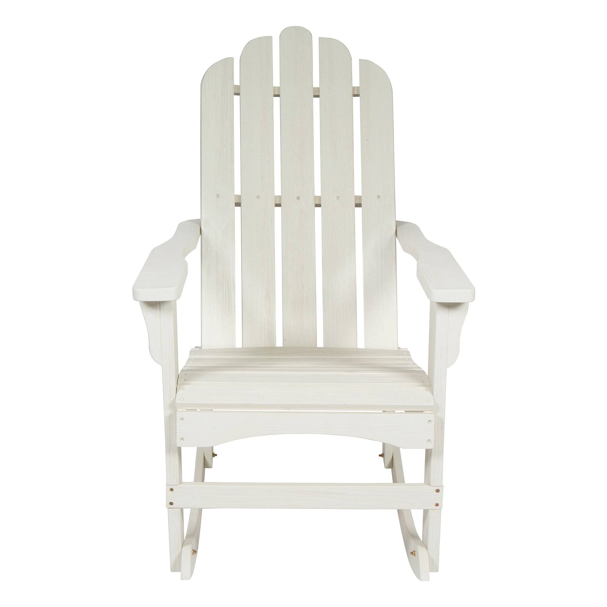Shine Company Large 45.25 in. H Black Cedar Wood Rocking Marina II Adirondack Chair with Exclusive HYDRO-TEX