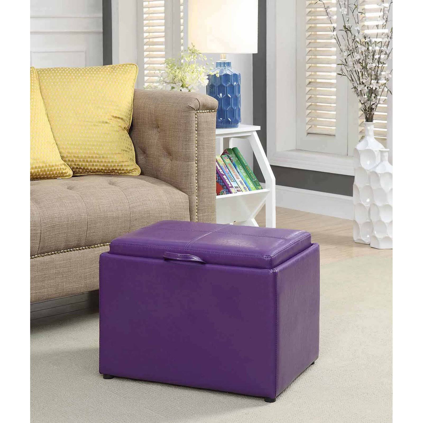 Convenience Concepts Designs4Comfort Accent Storage Ottoman, Purple