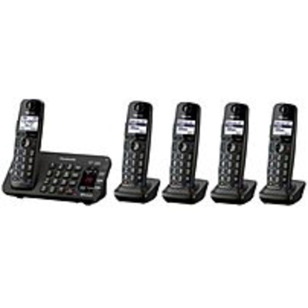 Panasonic KX-TG465SK Link-To-Cell Bluetooth Dect 6.0 Cordless Phone - 5 Handsets - Black