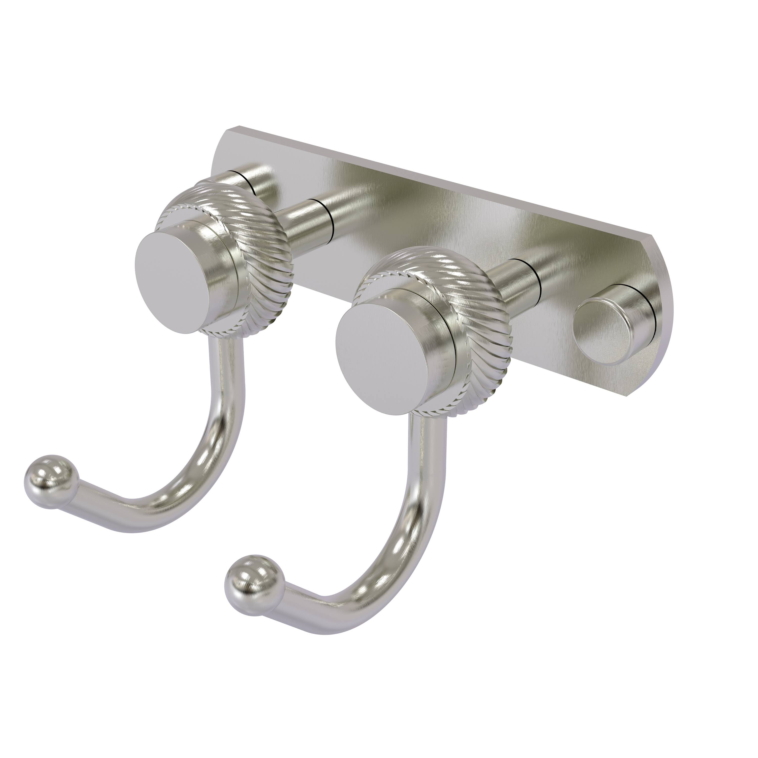 Allied Brass 920T-2-SN Mercury Collection 2 Position Multi Hook with Twisted Accent Satin Nickel