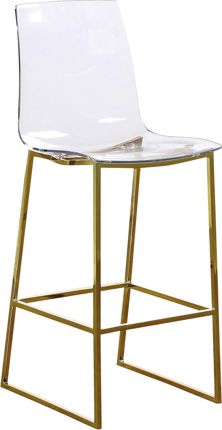 Meridian Furniture Lumen Collection Modern Contemporary Acrylic Counter Stool with Stainless Steel Base, 16.5