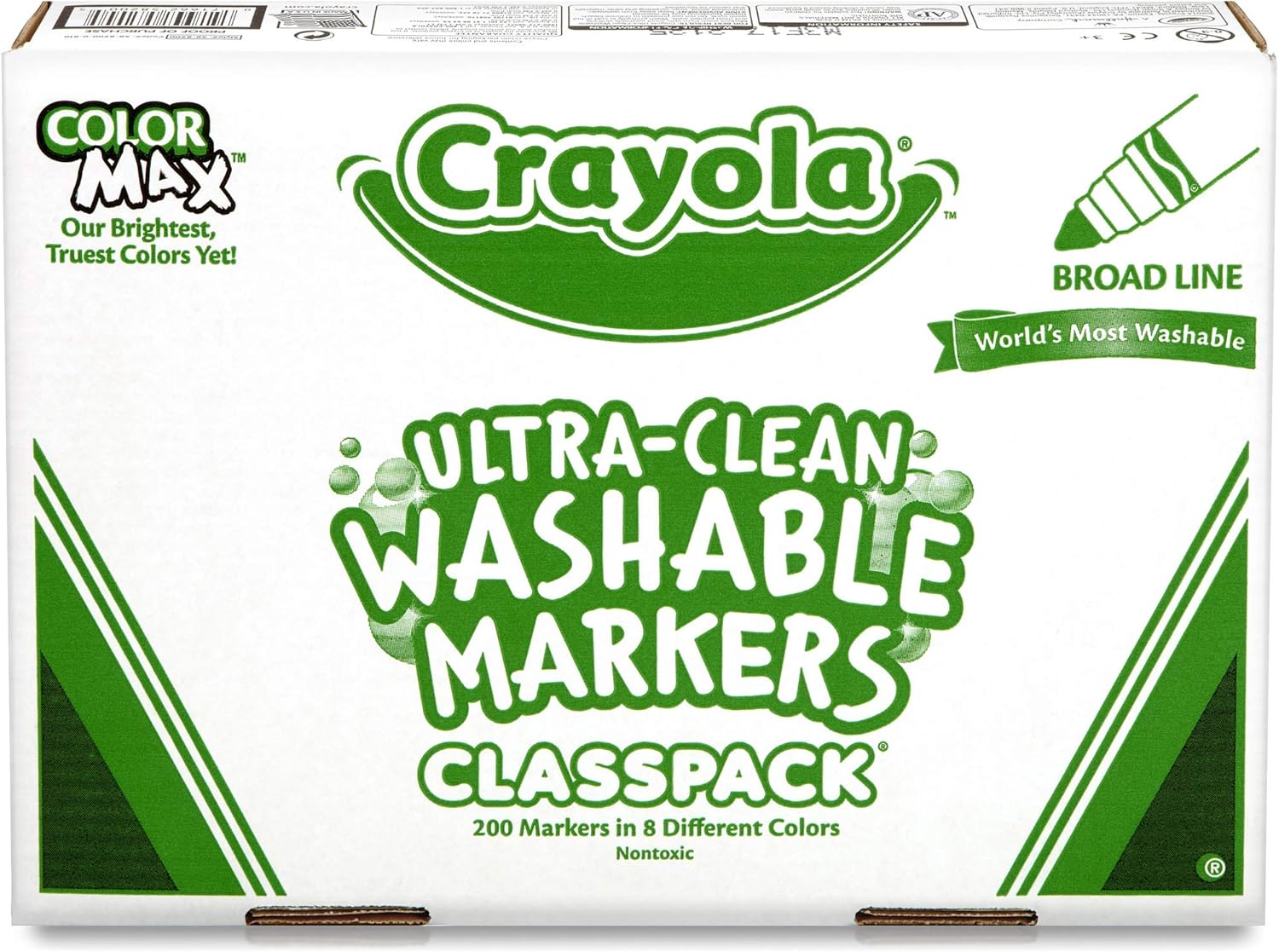 Crayola Bulk Broad Line Washable Markers, School Supplies Classpack, 200 Count, Assorted Pack of 2