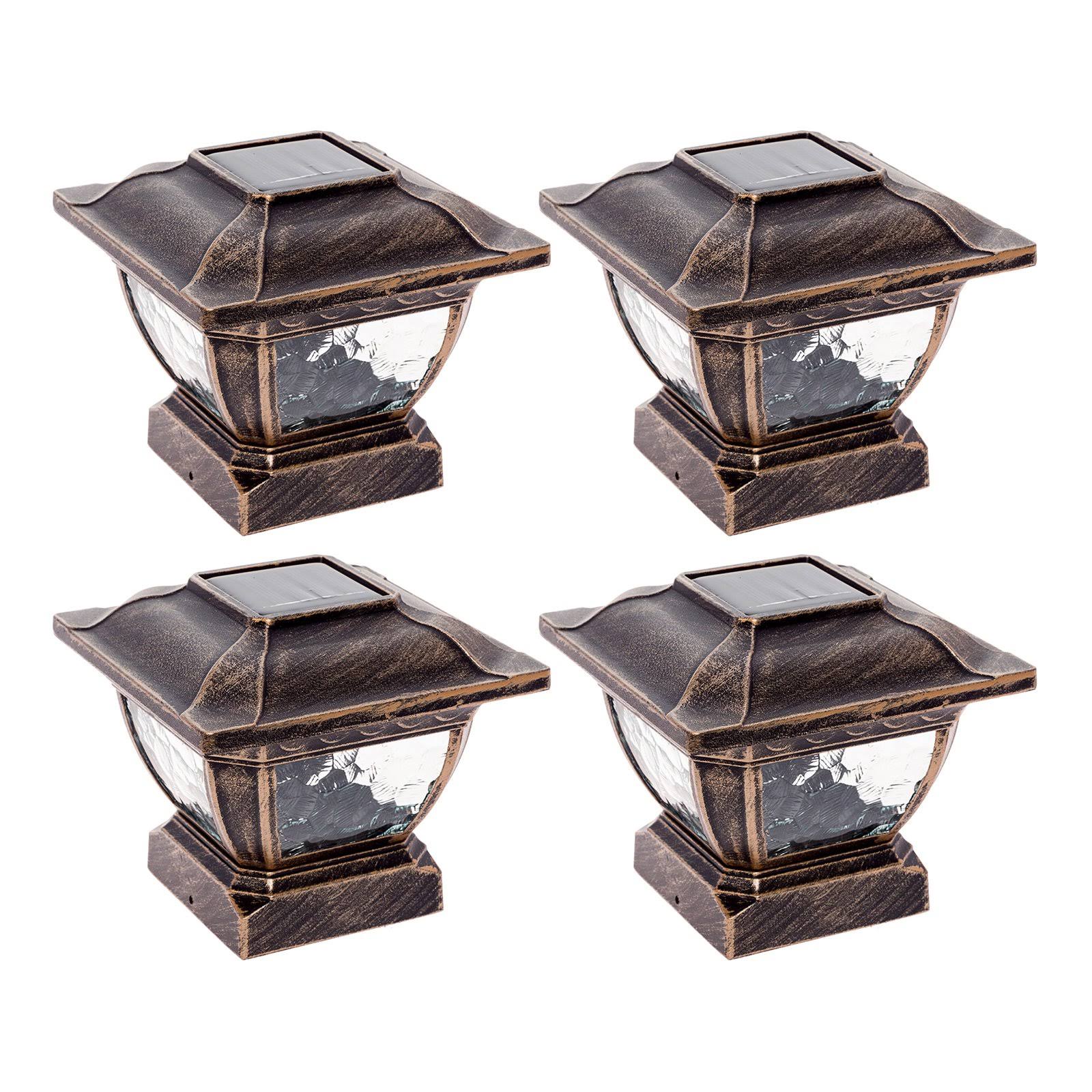 Paradise Gl28998bz Solar Cast Aluminum LED Post Cap Light (Bronze, 4 Pack)
