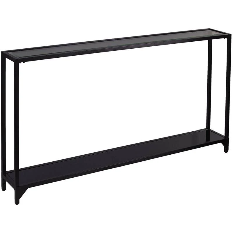 Southern Enterprises Bergen Narrow Metal Console Table in Black