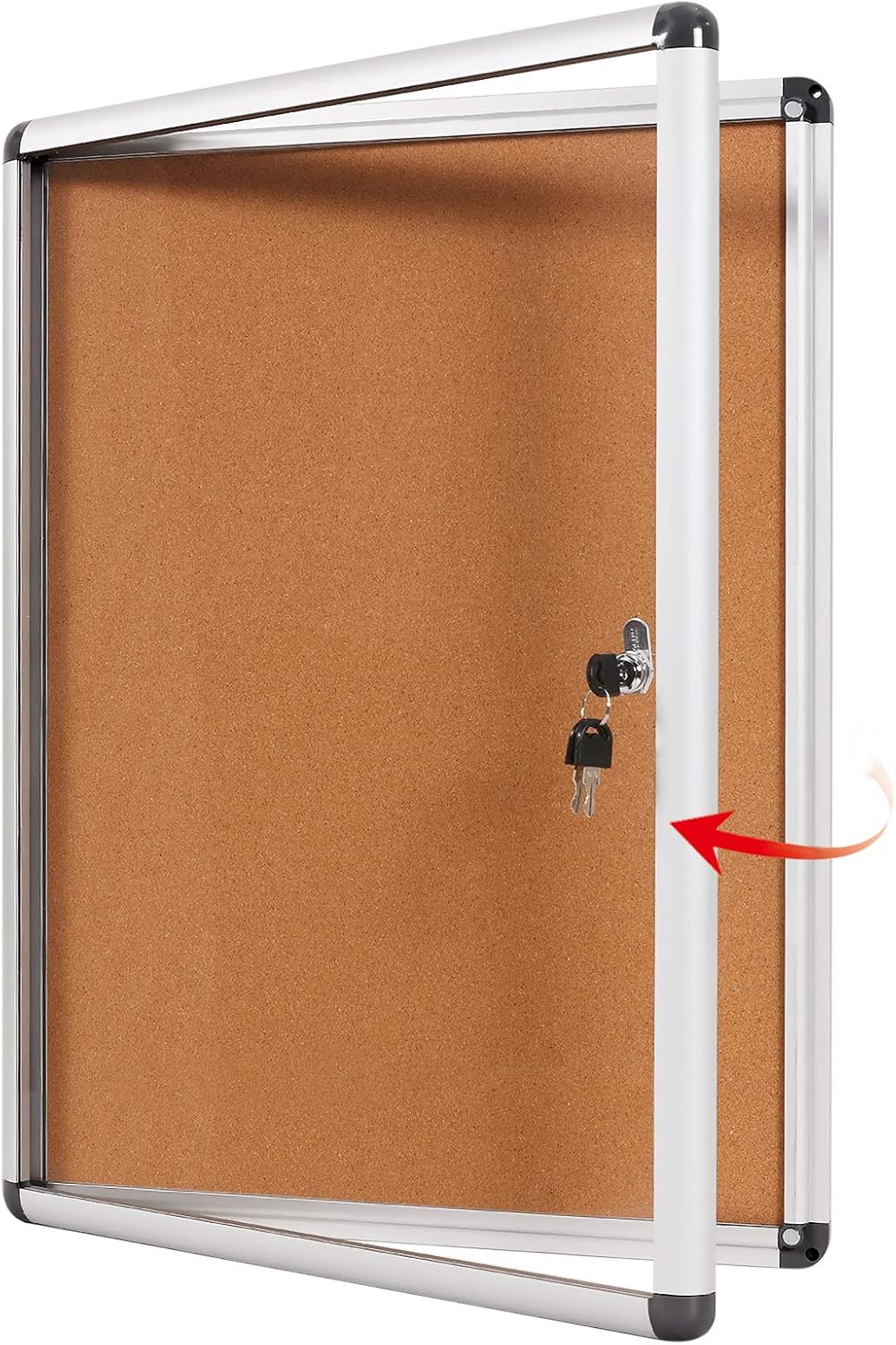 Swansea Lockable Noticeboard Bulletin Pin Cork Boards Tamper Proof with Mounting Screws 26×20 inch (4xA4) Pack of 2