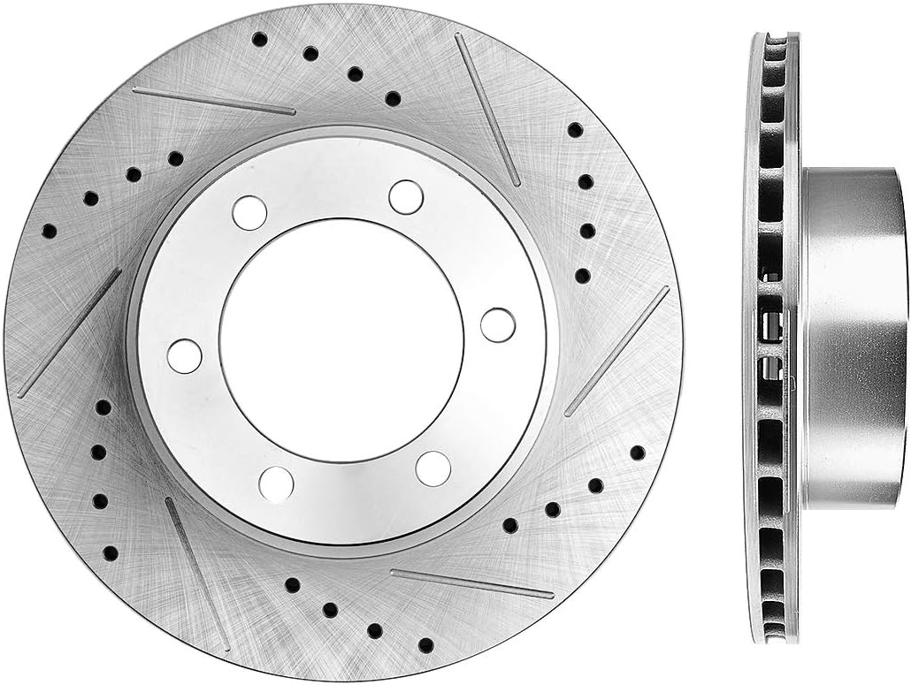 Callahan CDS04070 FRONT 319mm Drilled & Slotted 6 Lug [2] Rotors [ fit 1995-2002 Toyota 4Runner 2004 Tacoma ]