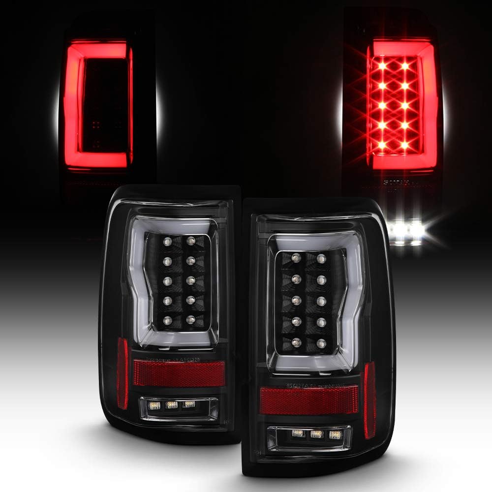 AKKON - Fits 04-08 Ford F150 Pickup Styleside V2 Light Bar LED Black Smoked Tail Lights Lamp Left+Right Side Pair