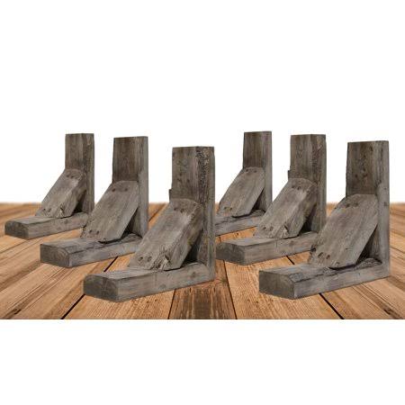 Ekena Millwork 3 1/2 inchw x 10 inchd x 12 inchh Vintage Farmhouse BRACKET, Barnwood Decor Collection, Pebble Grey (6-Pack)