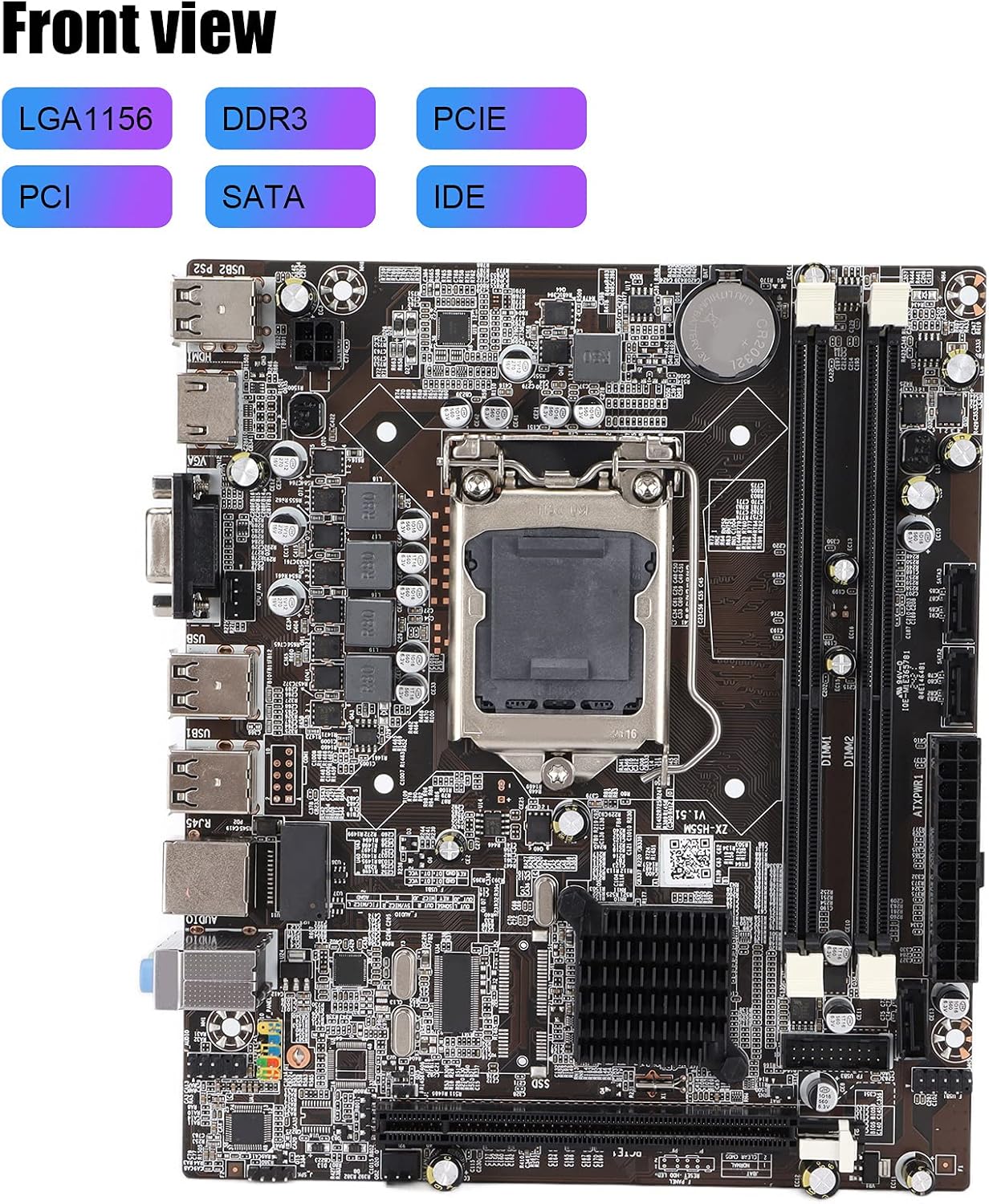 Zyyini DDR3 Computer Motherboard,PC Gaming Mainboard Single Dual Channel 1066/1333/1600,Integrated Graphics Card for I7 I5 I3 CPU, LGA 1156 Pack of 2