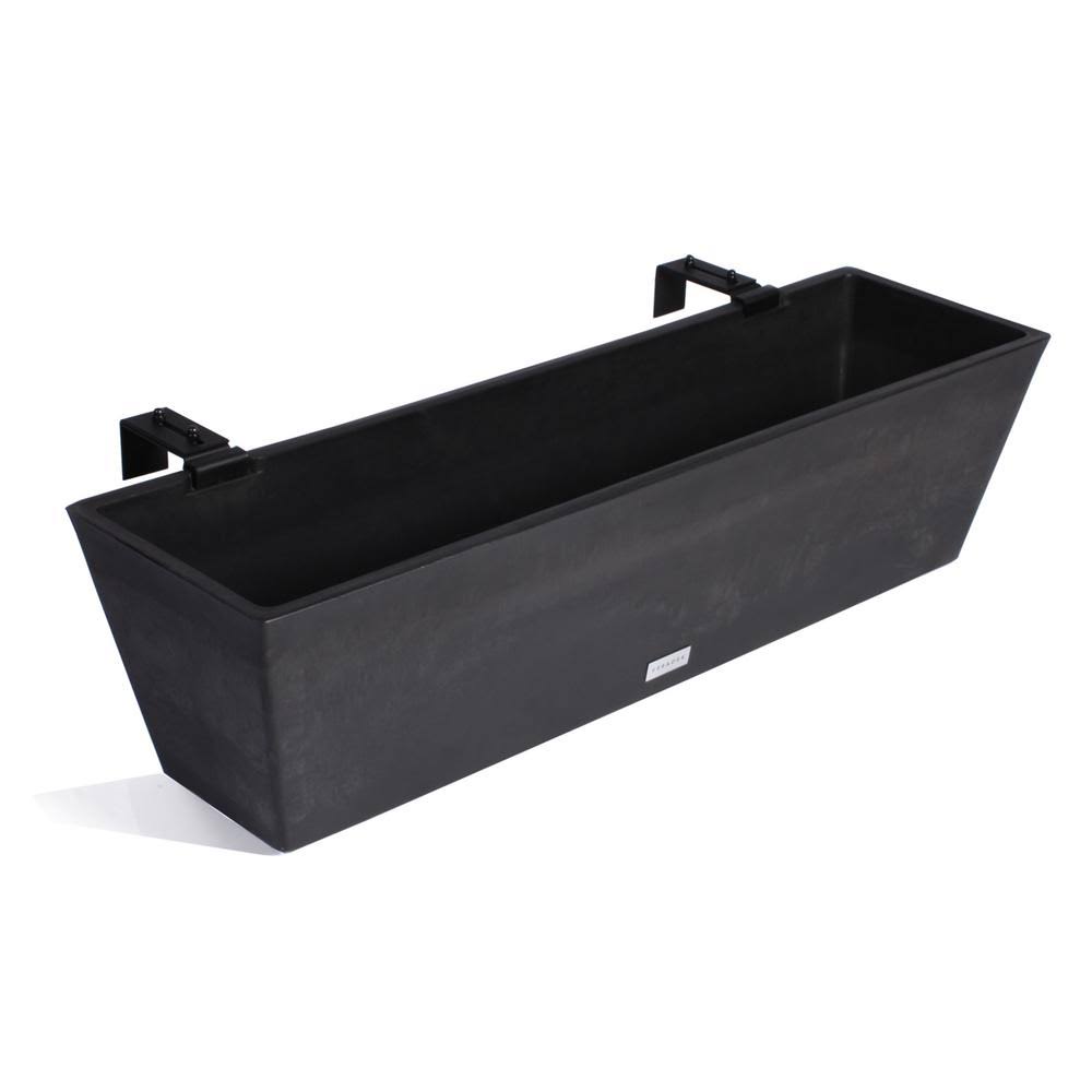 Veradek 36 in. x 10 in. Black Plastic Window Box