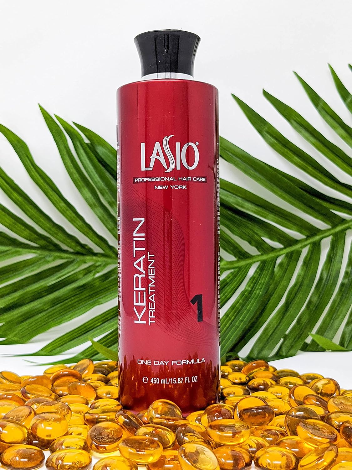Lasio Keratin Treatment One Day Formula 35.27 Fl. Oz.Infused with Amber Extract, Lightweight Conditioner, Frizz Free, Reduce 90% curls, Fume Free