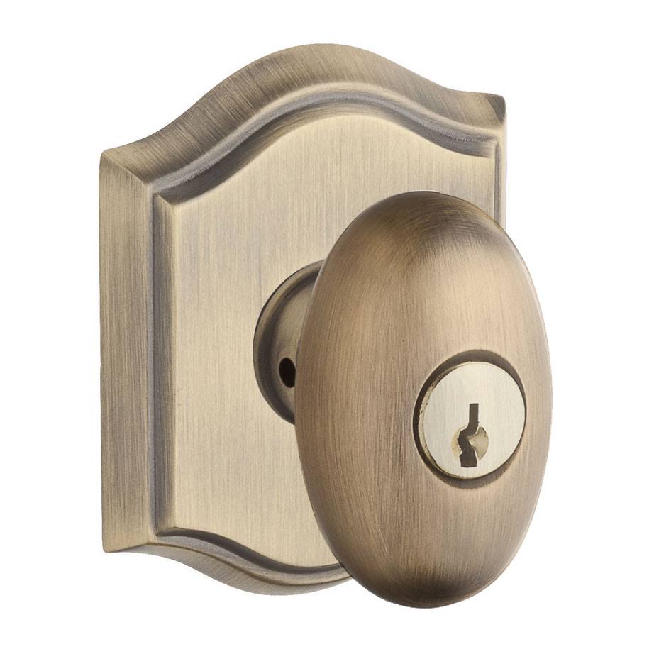Baldwin EN.ELL.TAR Keyed Entry Ellipse Knobset Single Cylinder ;Matte Brass u0026 Black, Clear