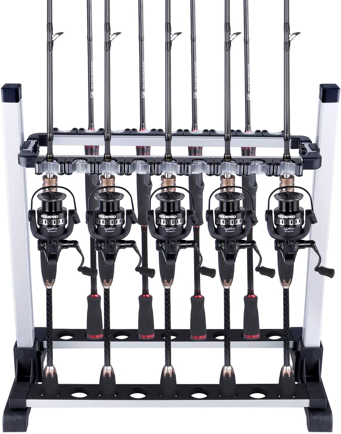 ODDSPRO Fishing Rod Rack, Fishing Rod Holder - 2 Styles Holds Up 6 or 18 Rods - for Freshwater Fishing Rods and Combos (18-Holder)
