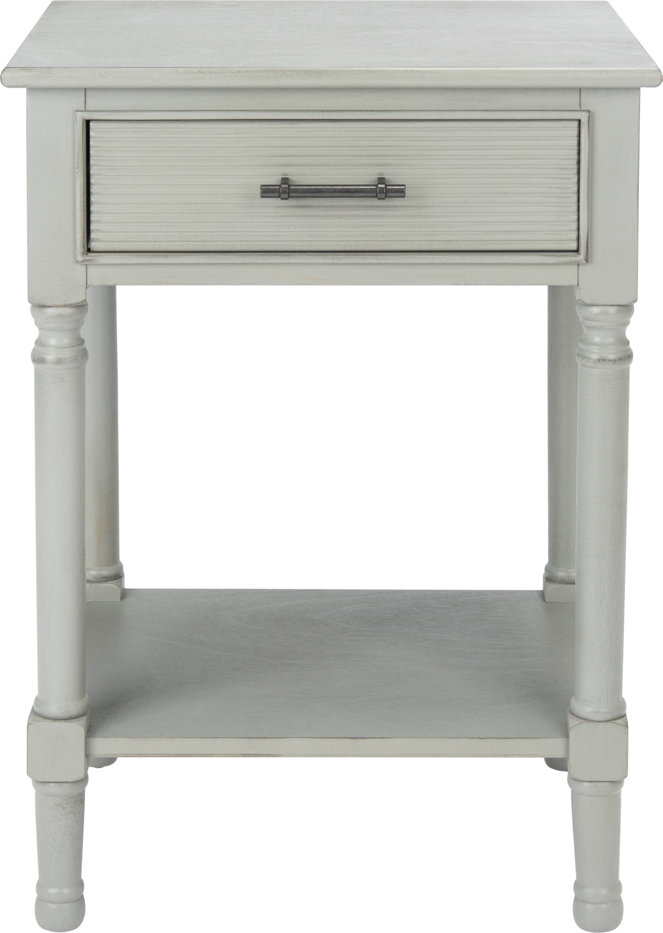 Safavieh ACC5713C Ryder 1 Drawer Accent Table Distressed u0026 Grey