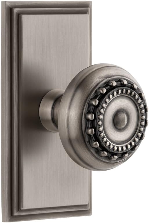 Grandeur 825685 Carre Plate Privacy with Parthenon Knob in Timeless Bronze, 2.375