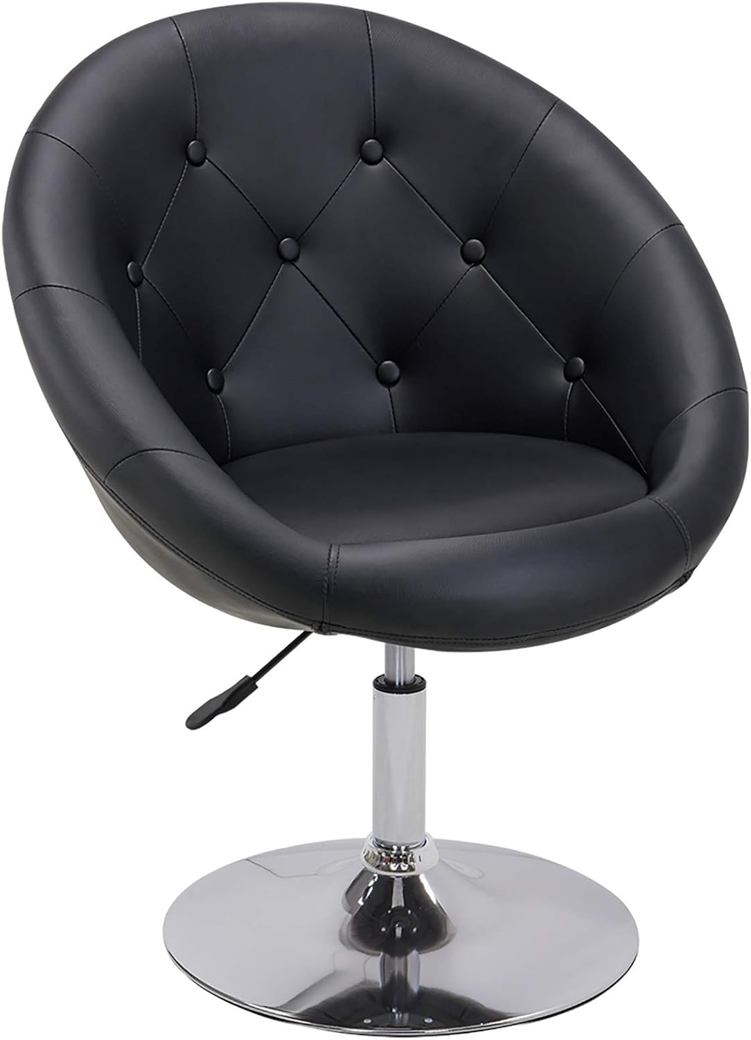 Duhome Elegant Contemporary Vanity Accent Lounge Chair Tufted Round Back Adjustable Swivel Cocktail Chair Synthetic WY-509A (Grey Velvet)