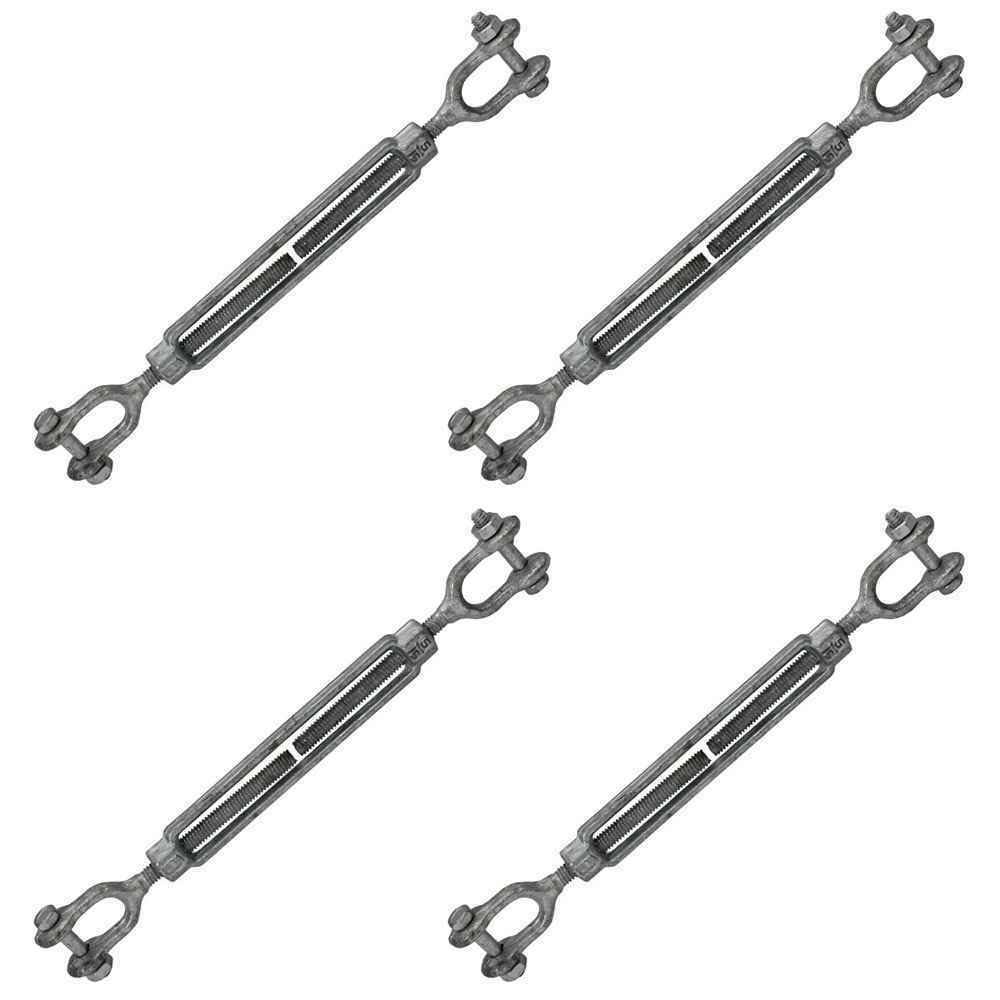 Galvanized Turnbuckle - Jaw u0026 Jaw - 5/16 inch x 4 1/2 inch - 4 Pack
