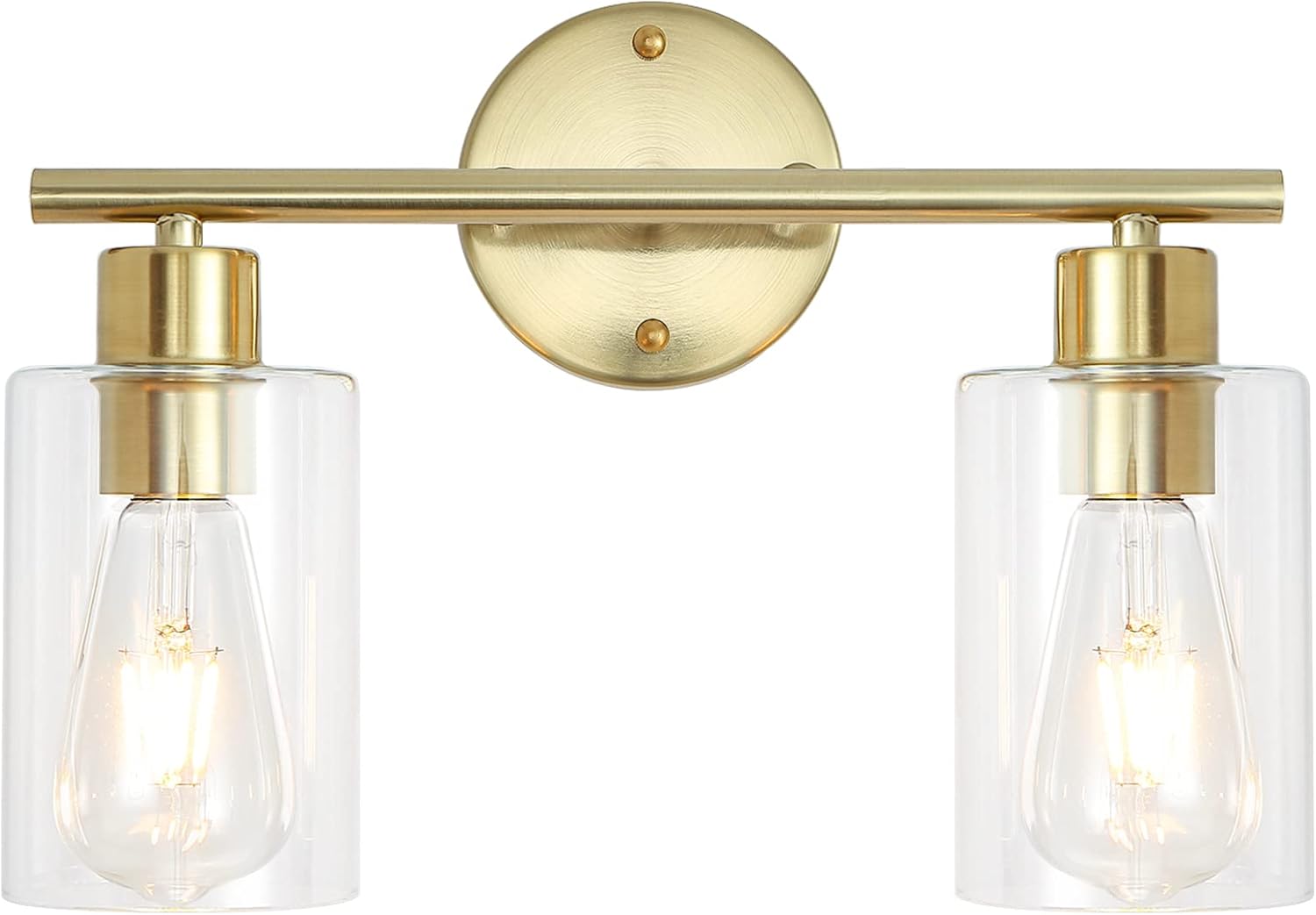 MRHYSWD 3 Light Bathroom Light Fixtures Matte Black and Gold Vanity Light with Clear Glass Shade Modern Wall Sconce Industrial Wall Light Fixtures for Living Room, Porch, Kitchen, Bedroom