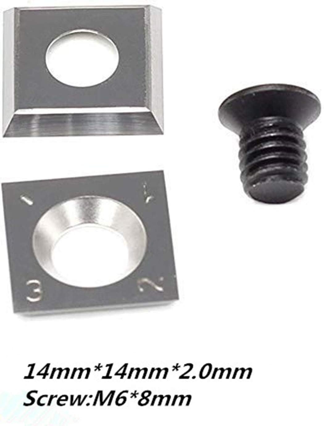 Pack of 5 Wood Turning carbide Cutter inserts Combination Set,For YUFUTOL Or Other Popular Wood Turning Tools(Include Square, Square With Radius,Diamond,Round Shape Cutters) Supplied with Screw