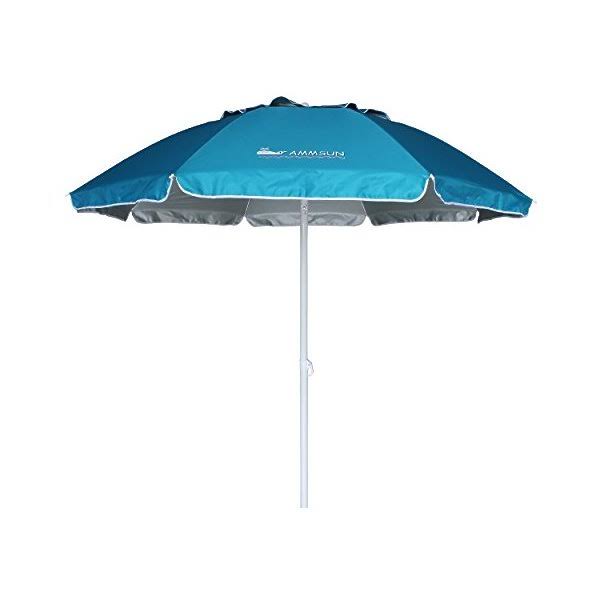 AMMSUN Outdoor Patio Beach Umbrella Sun Shelter with Tilt and Carry Bag Solid
