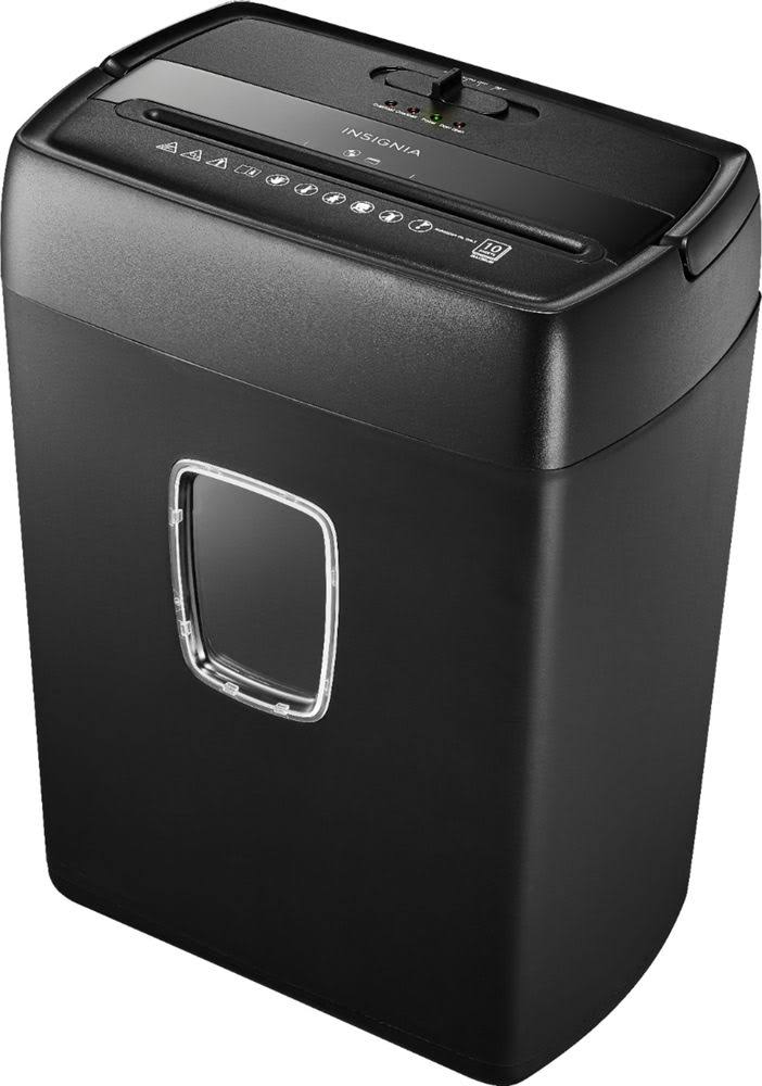 Insignia Black 10-Sheet Crosscut CD, DVD u0026 Paper Shredder - Each