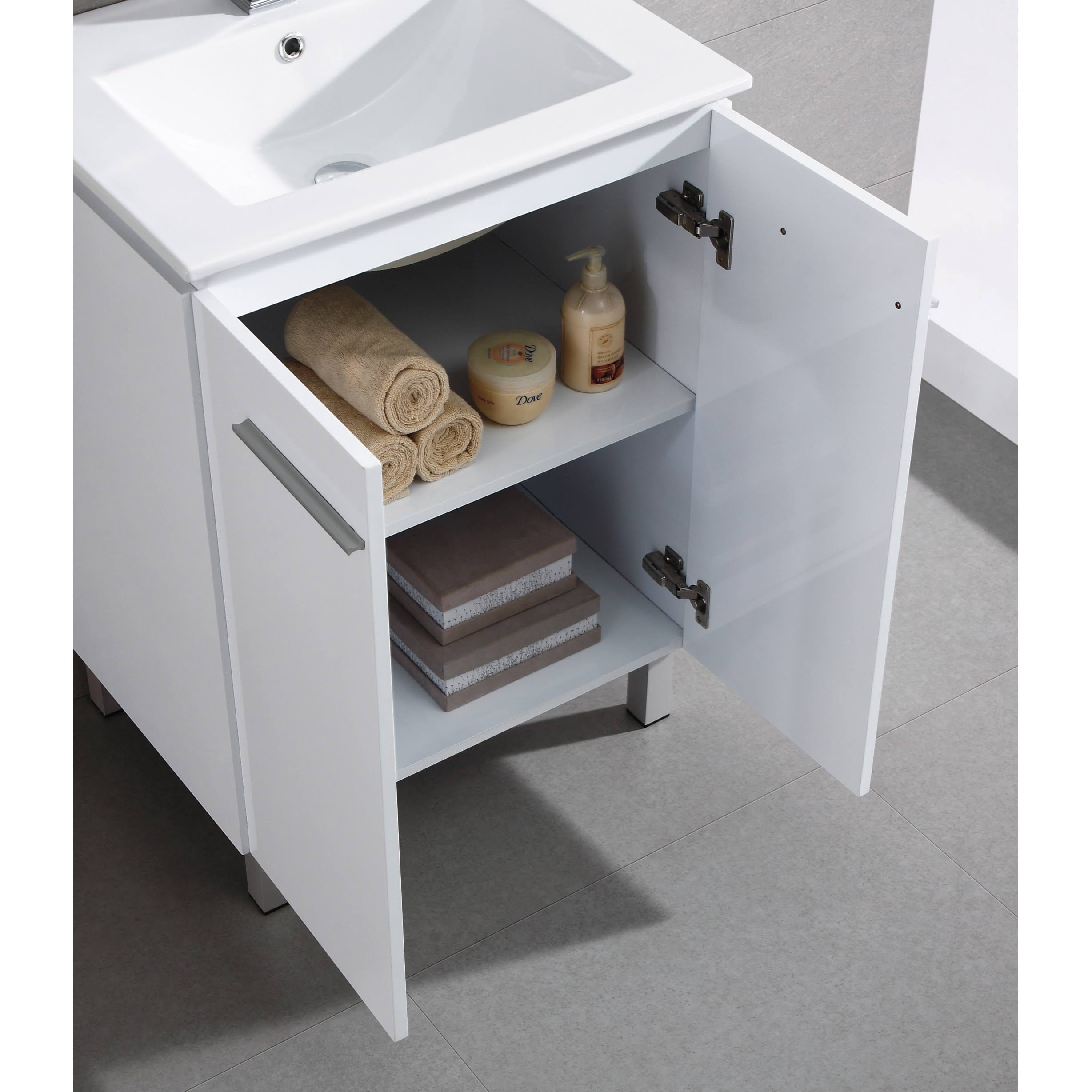 Fine Fixtures Greenpoint 24-Inch Vanity with Vitreous China Sink Top - Black GR24WH