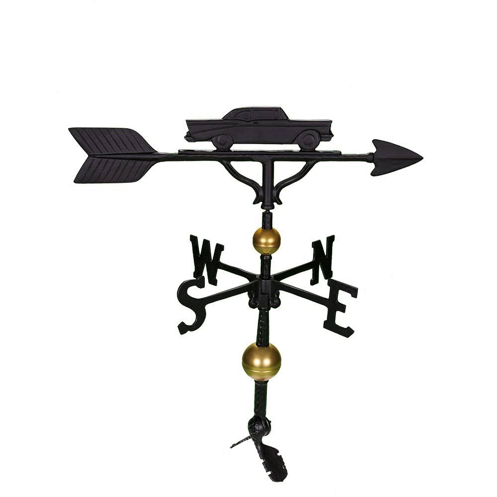 Montague Metal Products WV-313-SB 300 Series 32 in. Deluxe Black Classic Car Weathervane