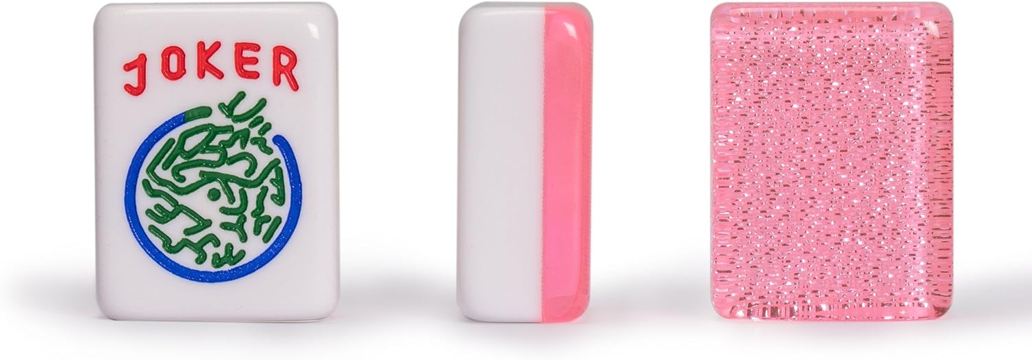 Yellow Mountain Imports Set of 166 American Mahjong Tiles - Pink Sparkles Pack of 2