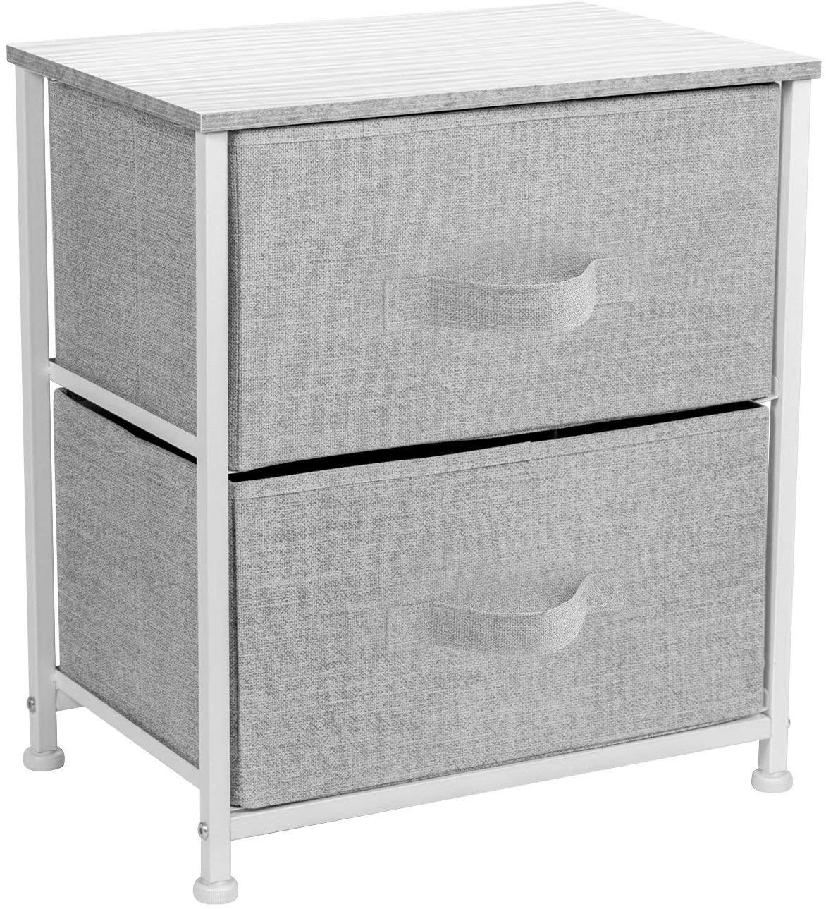 Sorbus 2-Drawer Chest Dresser - Gray, Black