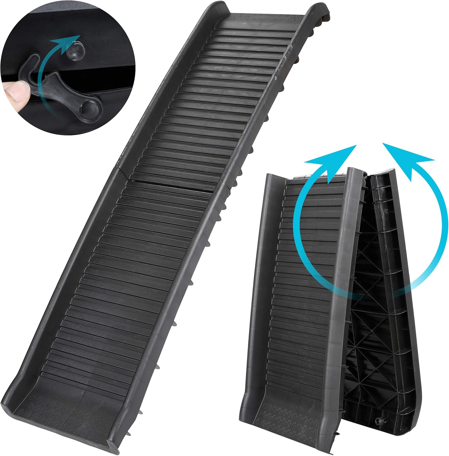 BBBuy 62 Inches Foldable Pet Ramp Dog and Cat Safety Bi-fold Ramp Ladder Portable Travel for Cars, Trucks, SUVs, Doorstep, Porch or Bed Pack of 2