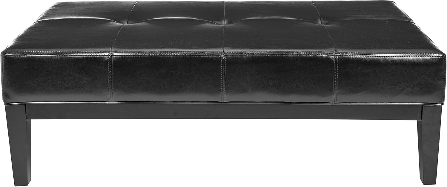 Safavieh Hudson Collection Bleecker Black Leather Cocktail Bench