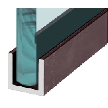 CRL WU3DU240 Black Bronze Anodized Wet Glaze 1x22 Deep U-Channel 240x22 Stock Length