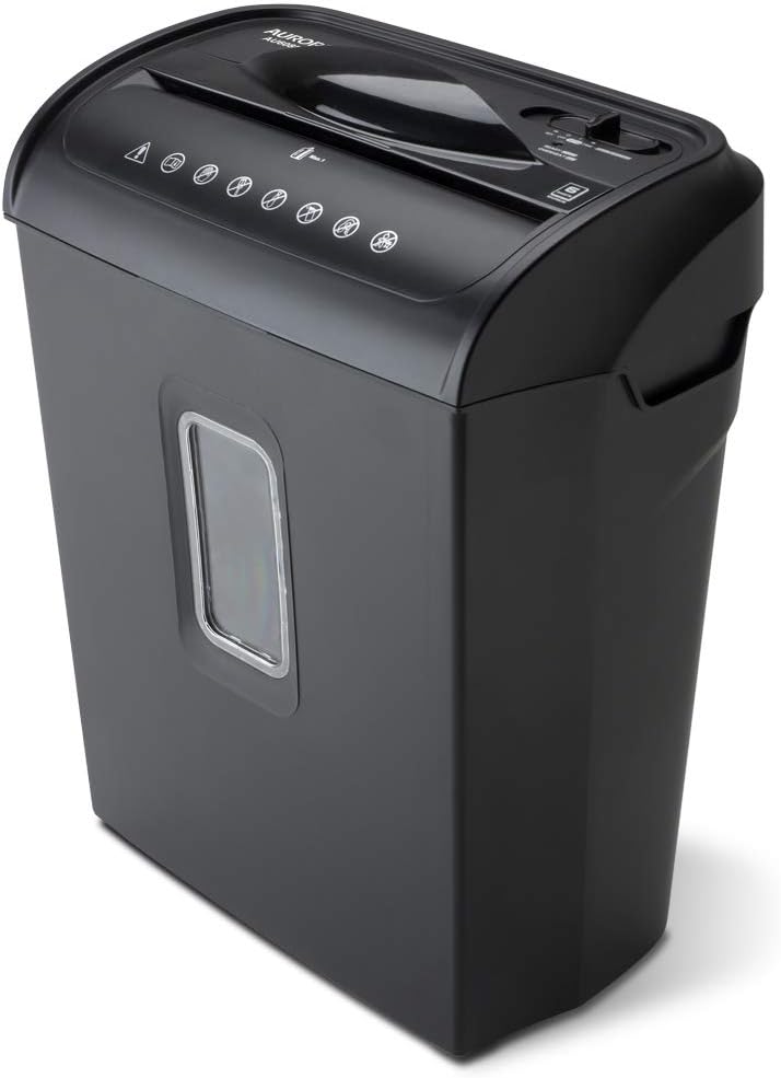 Aurora AU870MZ High-Security 8-Sheet Micro-Cut Paper Credit Card Shredder Black Pack of 2