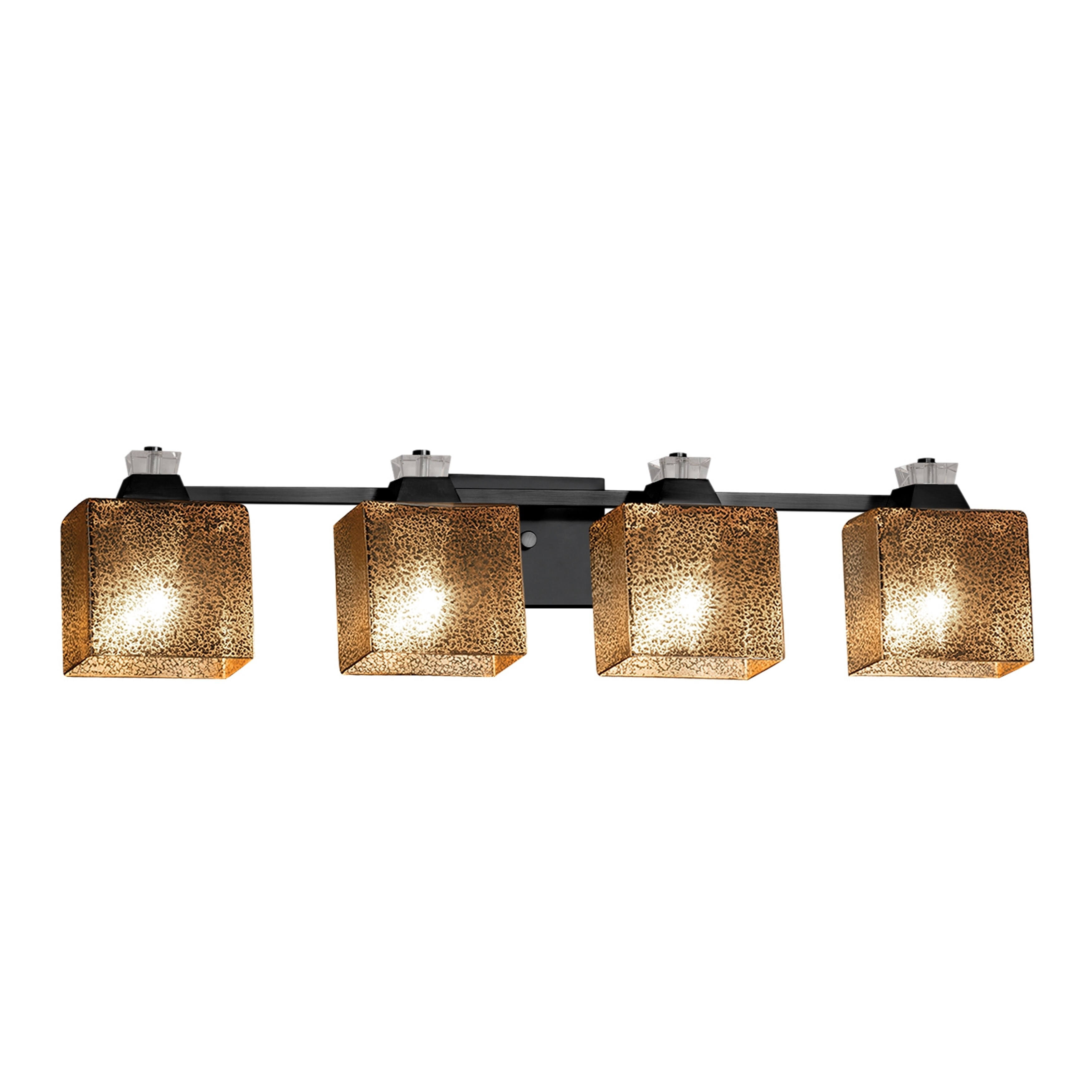 Justice Design Group FSN-8474-55-MROR Fusion 4 Light 34x22 Wide Bathroom Vanity Li Matte Black