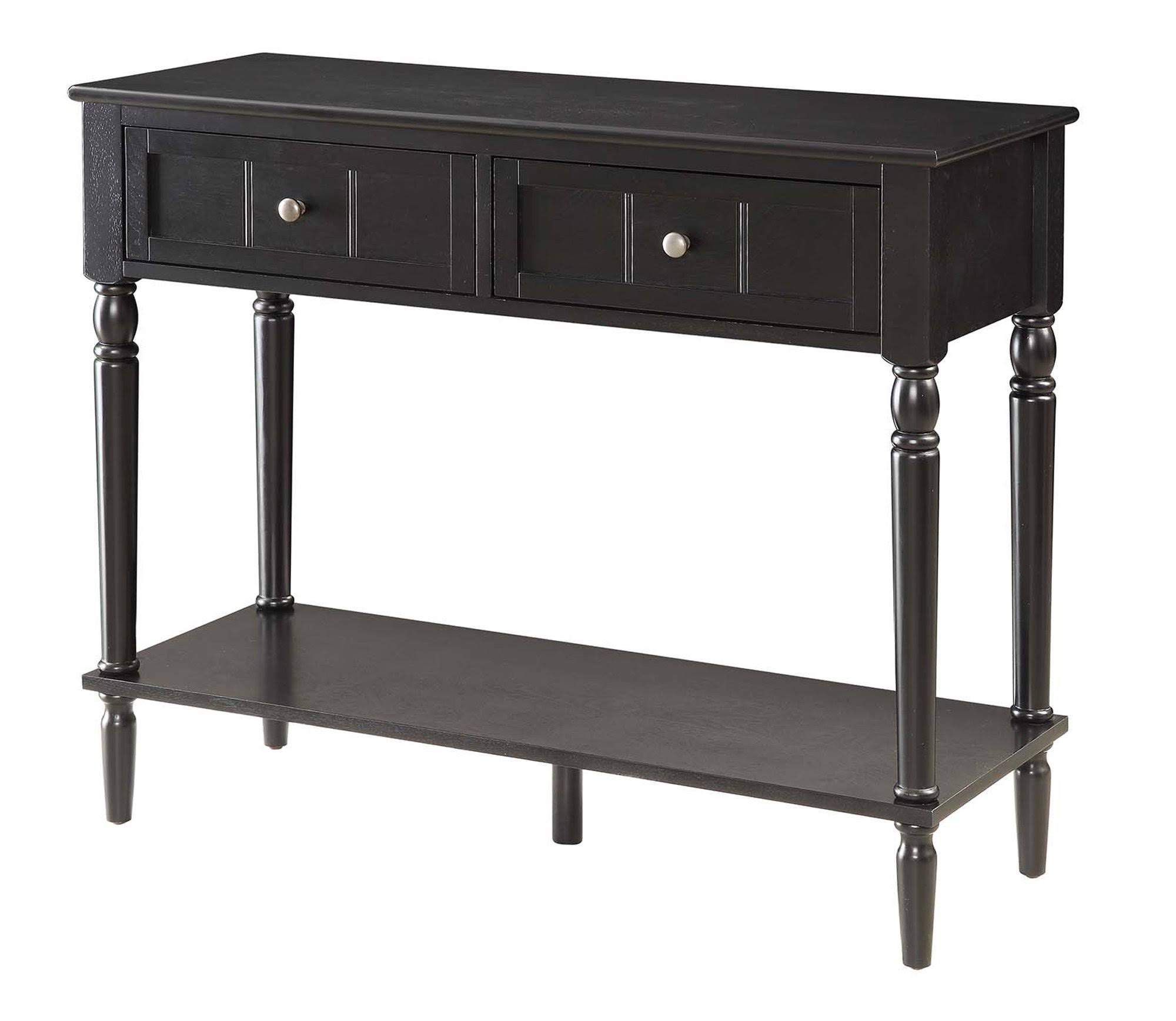 Convenience Concepts French Country 2-Drawer Console Table, Black