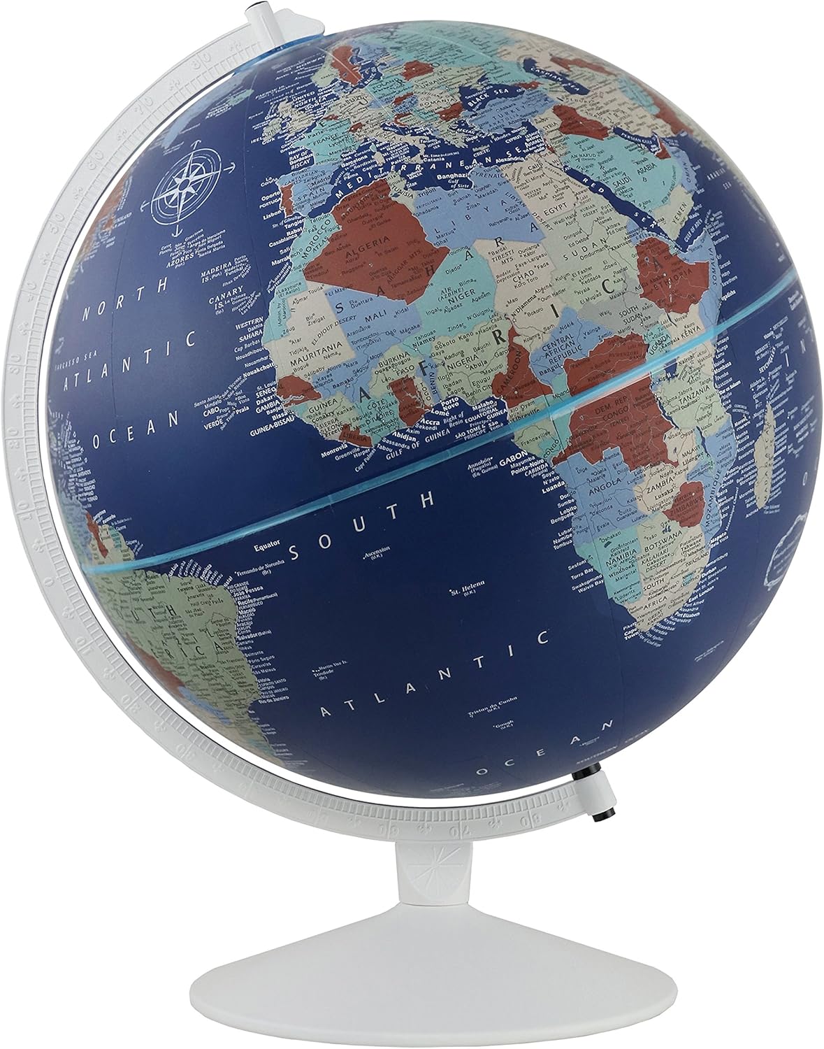 Replogle Sailor- Velvety Texture Nautical Themed Political World Globe, Designer Series(12
