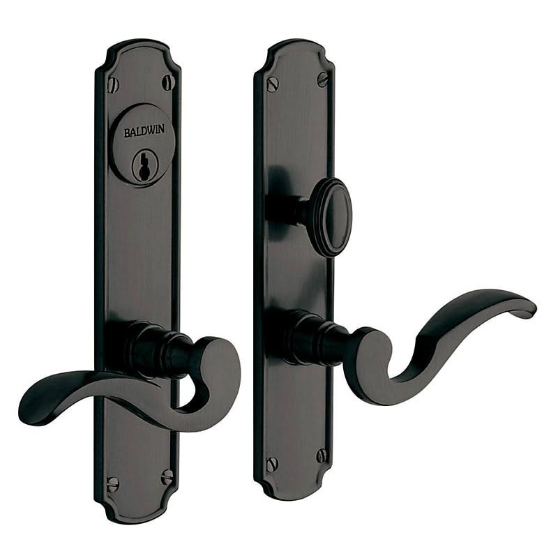 Baldwin 6942190ENTR Bismark Single Cylinder Entry Mortise Lock Trim Satin Black Finish