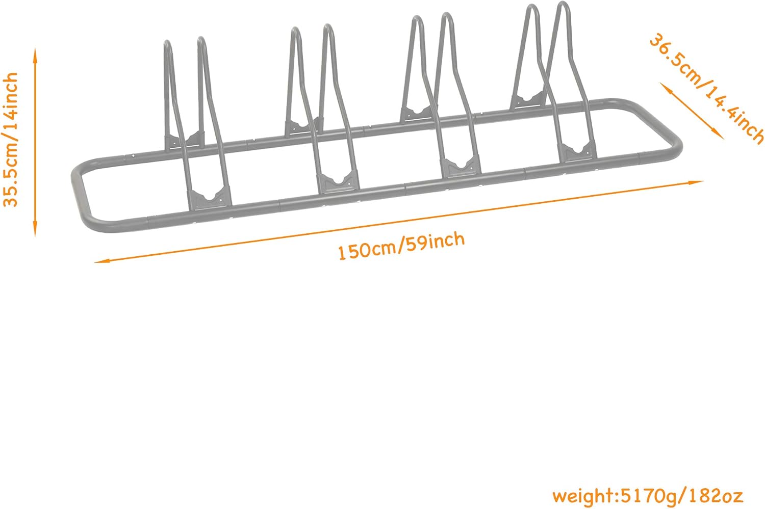 CyclingDeal Bicycle Floor Type Parking Rack Stand - for Mountain MTB and Road Bike Indoor Nook Garage Storage - 4 Bikes Pack of 2