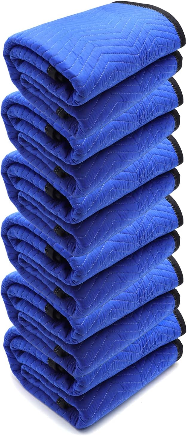 HTTMT- 72x80 2PCs Extra Thick Furniture Moving Packing Blanket For Shipping Furniture Pads [P/N :ET-HOME004A X2PC-BLUE]