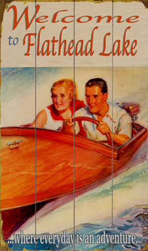 Welcome to The Lake Sign - 14 x 24 - 14x22W x 24x22H, Black Forest Decor