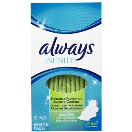 Always Infinity Heavy Flow Pads with Revolutionary Wings (Pack of 8)