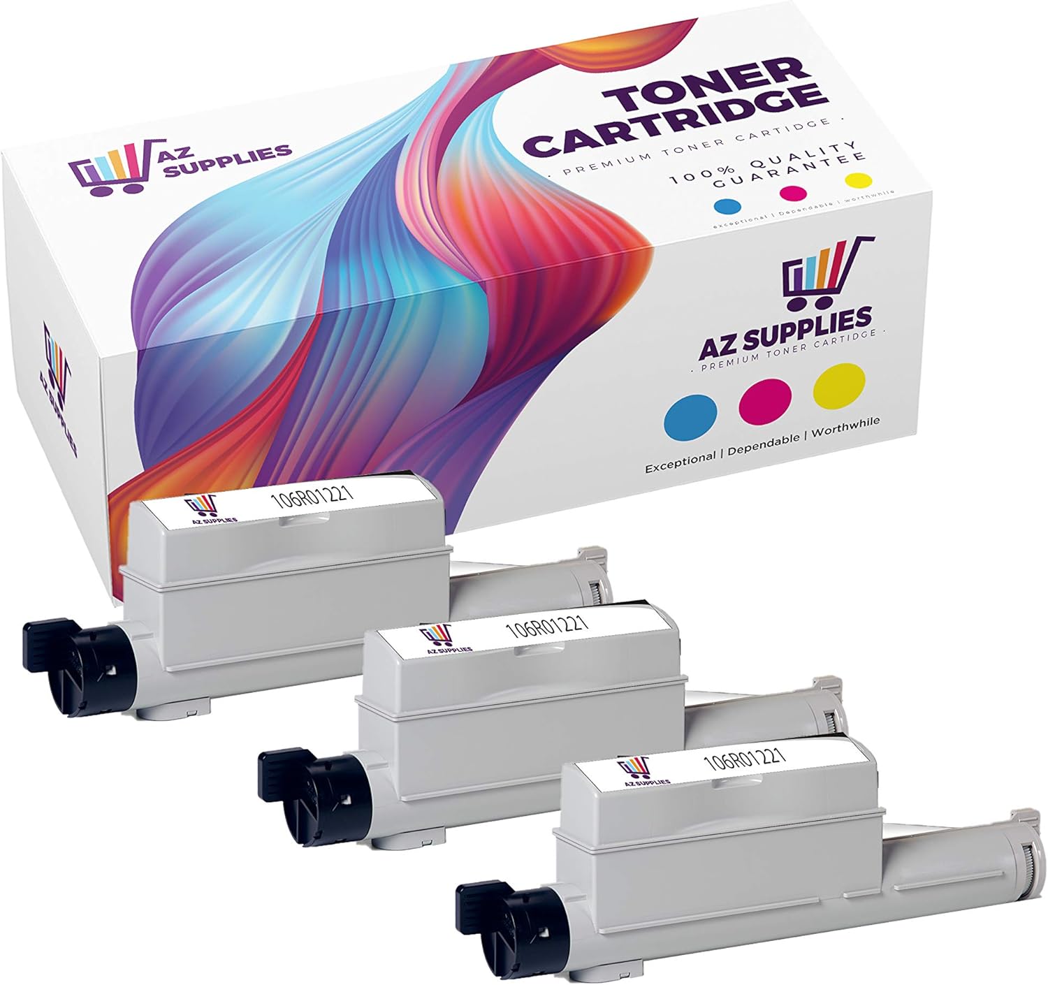 AZ Supplies Compatible Toner Cartidge Replacement for Xerox 106R01221 Phaser 6360 Phaser 6360DN Phaser 6360DT Phaser 6360DX Phaser 6360N Black 3 Packs Pack of 2