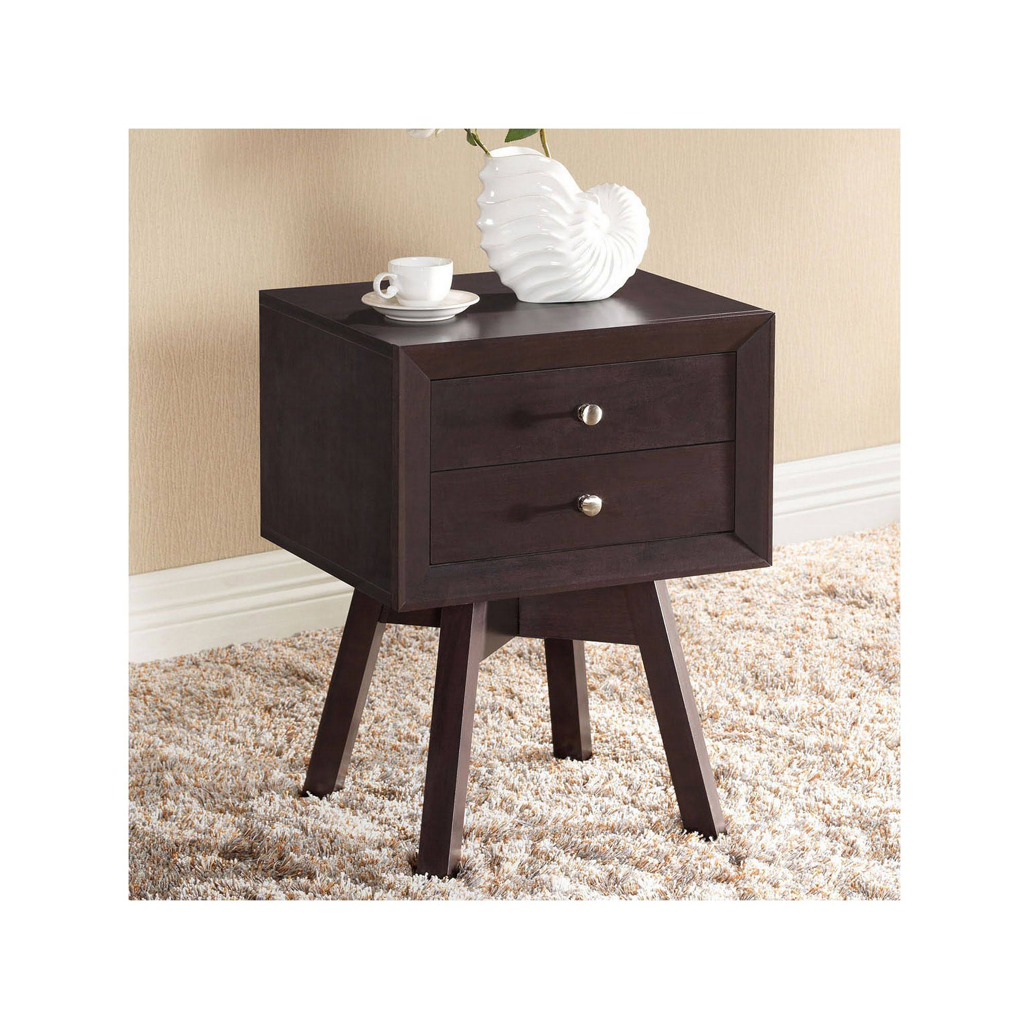 Baxton Studio Warwick Brown Modern Accent Table and Nightstand