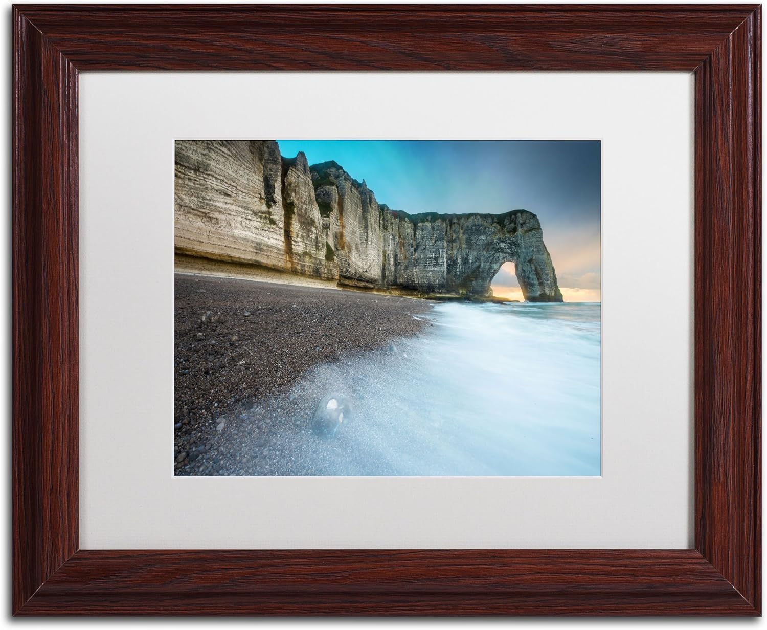 Gate to The Ocean Artwork by Mathieu Rivrin Wood Frame, 11 by 14-Inch, White Matte Pack of 2