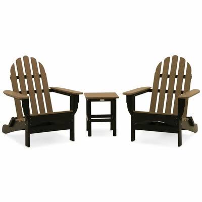 Neligh Adirondack 3 Piece Seating Group Frame Color: Black/Weathered Wood