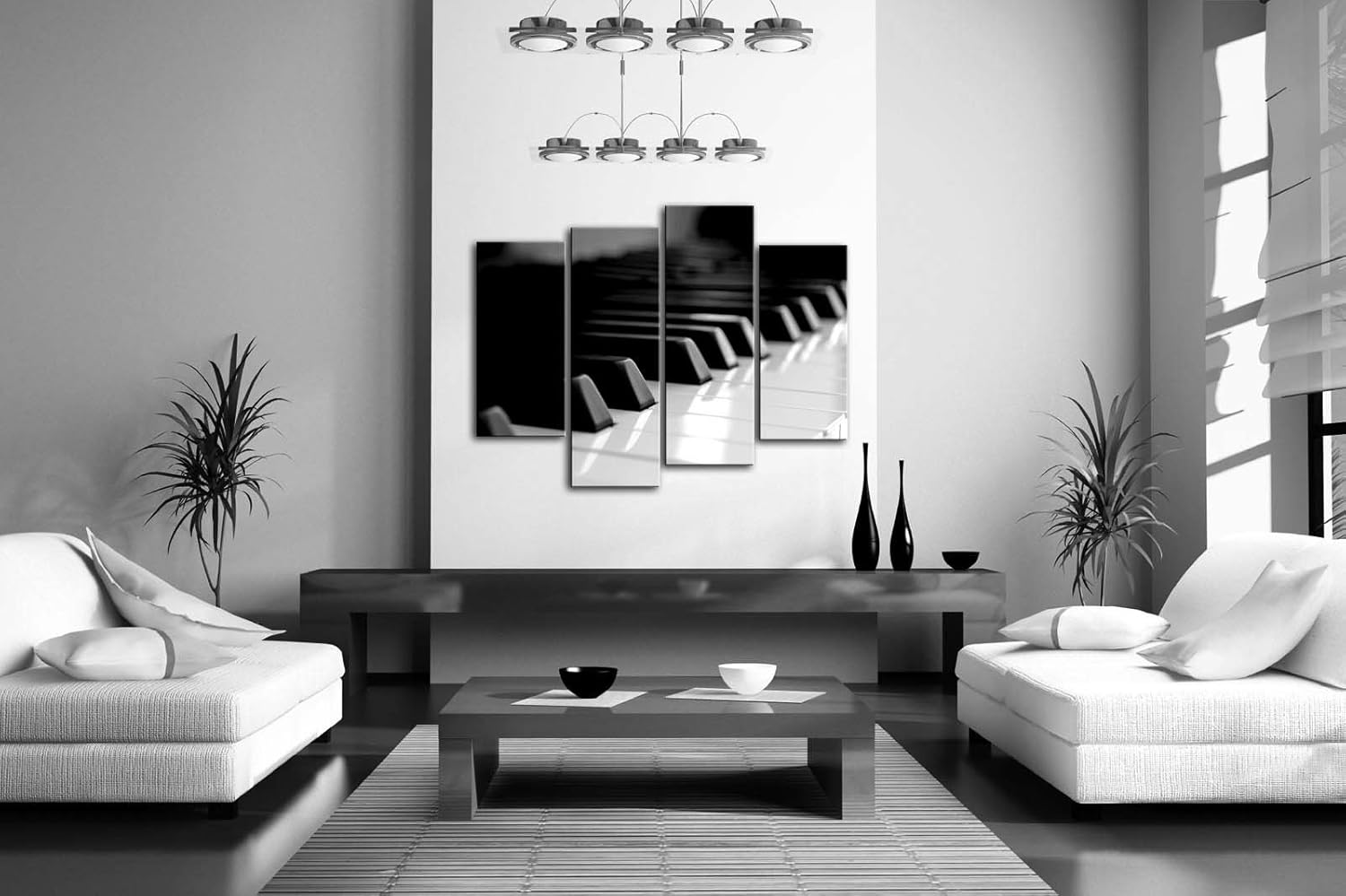 First Wall Art - Black and White Piano Keyboard Wall Art Painting The Picture Print On Canvas Art Pictures for Home Decor Decoration Gift