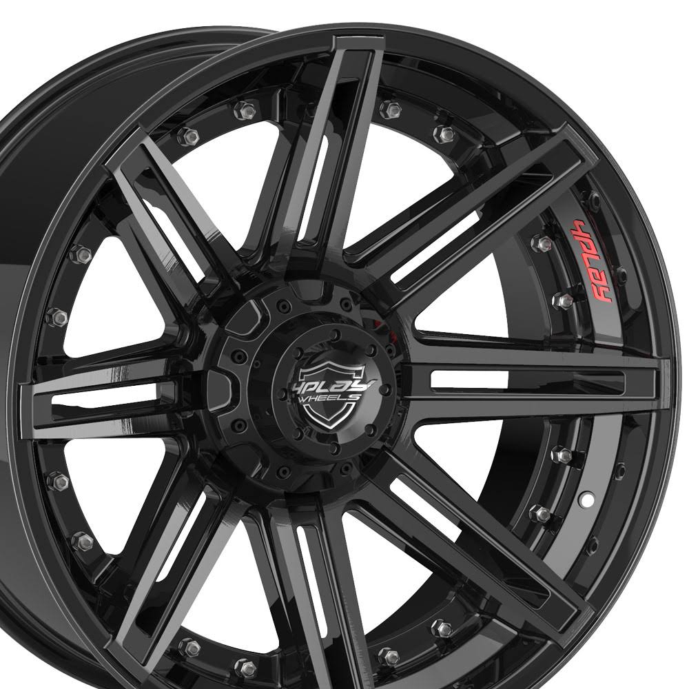 4Play 4P08 Wheel 22x10 6x5.5 (6x139.7) Brushed Black -18mm