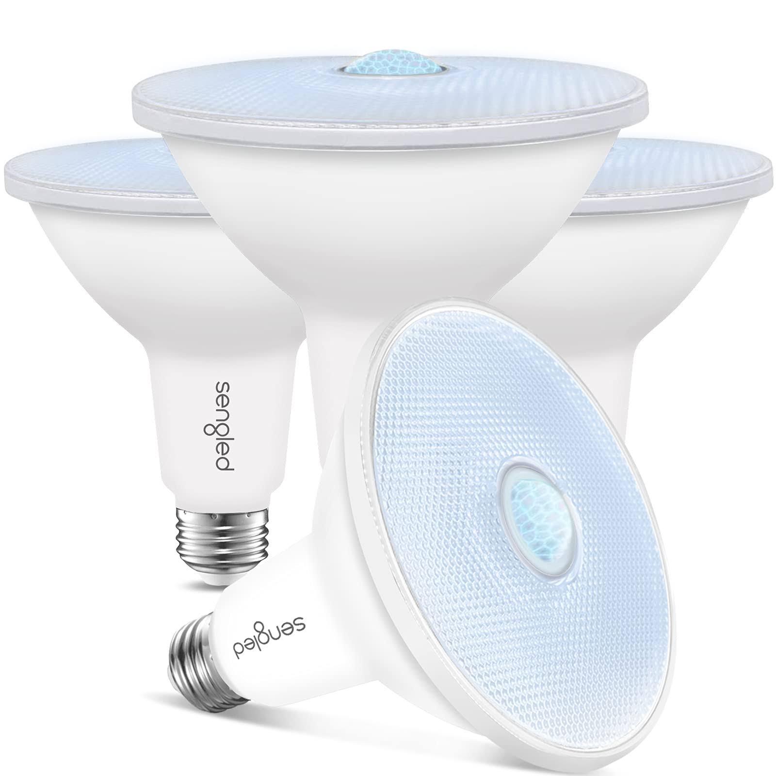 Sengled Outdoor Flood Light Bulbs Motion Activated, Motion Sensor Light Bulbs 5000K Daylight, PAR38 LED Porch Lights with Dusk t