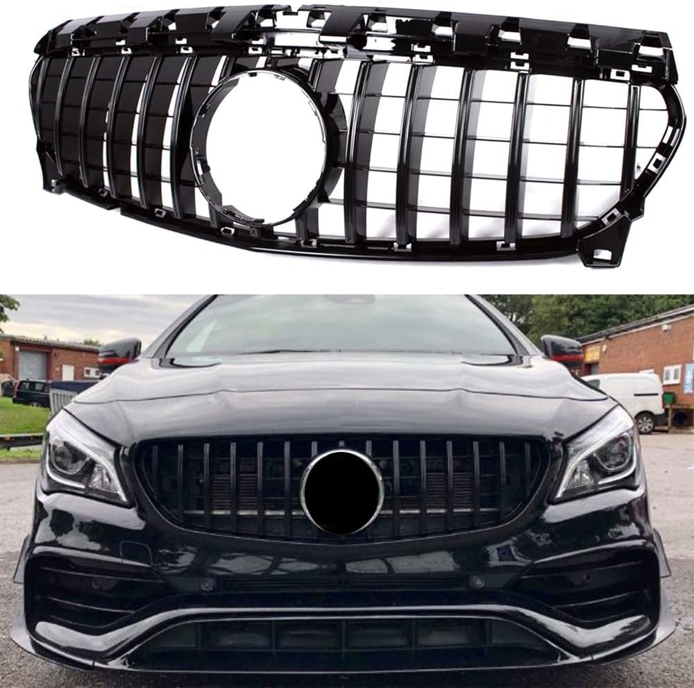 Front Racing Grills Suitable For Mercedes W117 CLA Class CLA200 CLA250 CLA45 AMG 2013-2019 (Black)