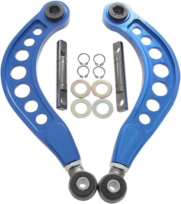 BLACKHORSE-RACING 2PCS Rear Adjustable Upper Camber Kit Silver Compatible with 2006 2007 2008 2009 2010 2011 2012 2013 2014 2015 Honda Civic LX EX DX SI Pack of 2